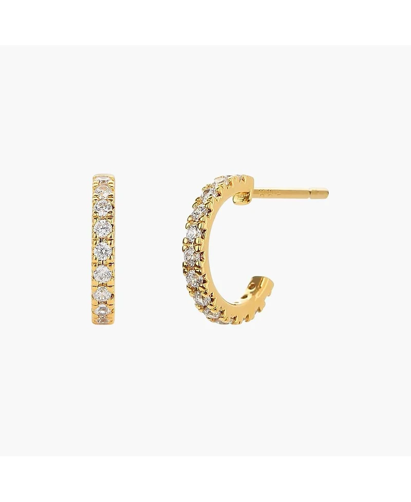 Sterling Silver 18k Gold Plated Miranda Single Hoop Earrings – Dainty Summer Earrings, Lightweight, Vacation Style, Warm Weather Look
