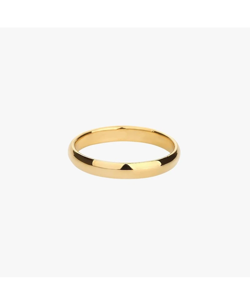 Sterling Silver 18k Gold Plated Ingrid Classic Band Ring Size 6 – Summer Ready Band, Polished and Minimal, Chic Accent