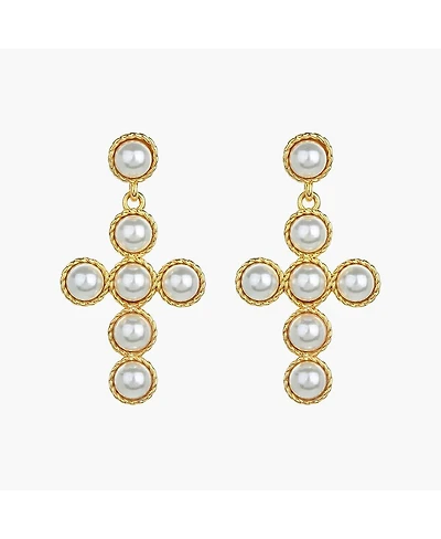 Sterling Silver 18k Gold Plated Victoria Pearl Earrings – Dainty Summer Earrings, Lightweight, Vacation Style, Warm Weather Look
