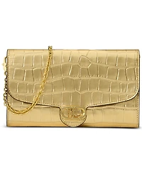 Lauren Ralph Lauren Adair Croc-Embossed Leather Small Crossbody