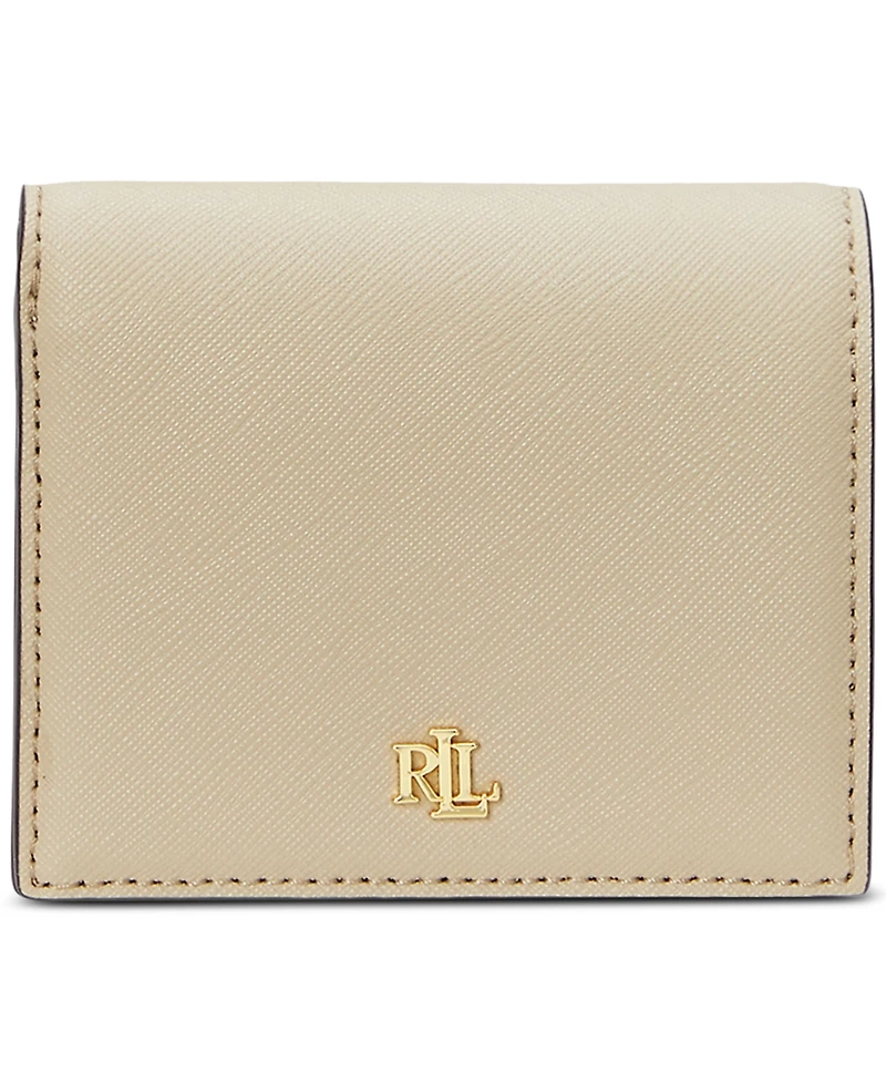 Lauren Ralph Crosshatch Leather Compact Wallet