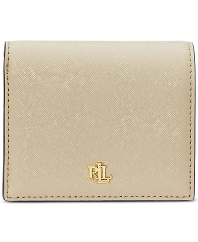 Lauren Ralph Crosshatch Leather Compact Wallet