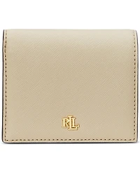 Lauren Ralph Crosshatch Leather Compact Wallet