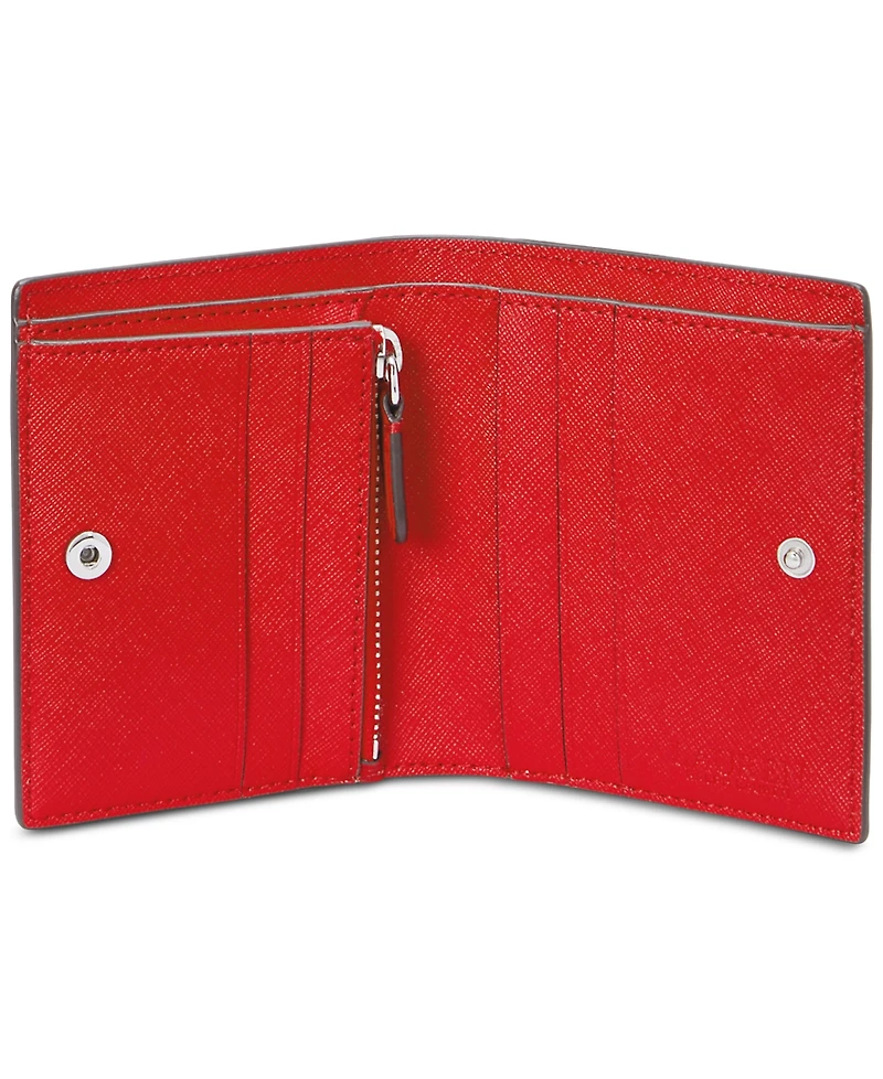 Lauren Ralph Lauren Crosshatch Leather Compact Wallet