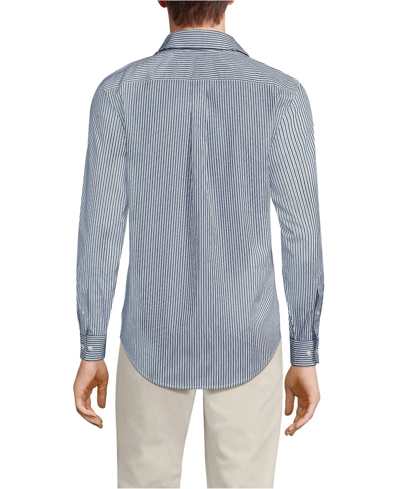 Lands' End Men's Traditional Fit Long Sleeve Travel Kit Shirt