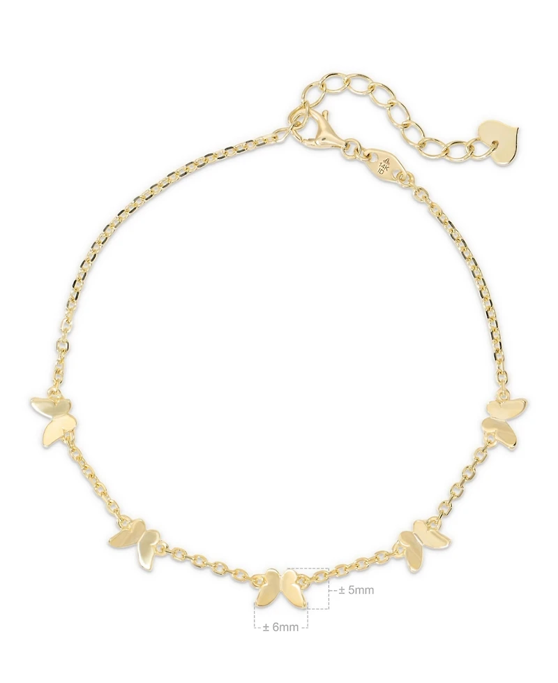 Devata Butterfly Chain Bracelet in 14K Gold, 6.5 in adj to 7.5 in, approx. 2.9 grams