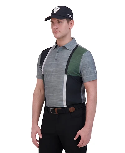 Ben Sherman Men's Color Block Melange Tech Jersey Sports Fit Polo Shirt