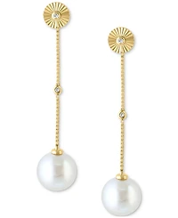 Effy Cultured Freshwater Pearl (7.5MM) & Diamond Accent Drop Earrings in 14k Yellow Gold