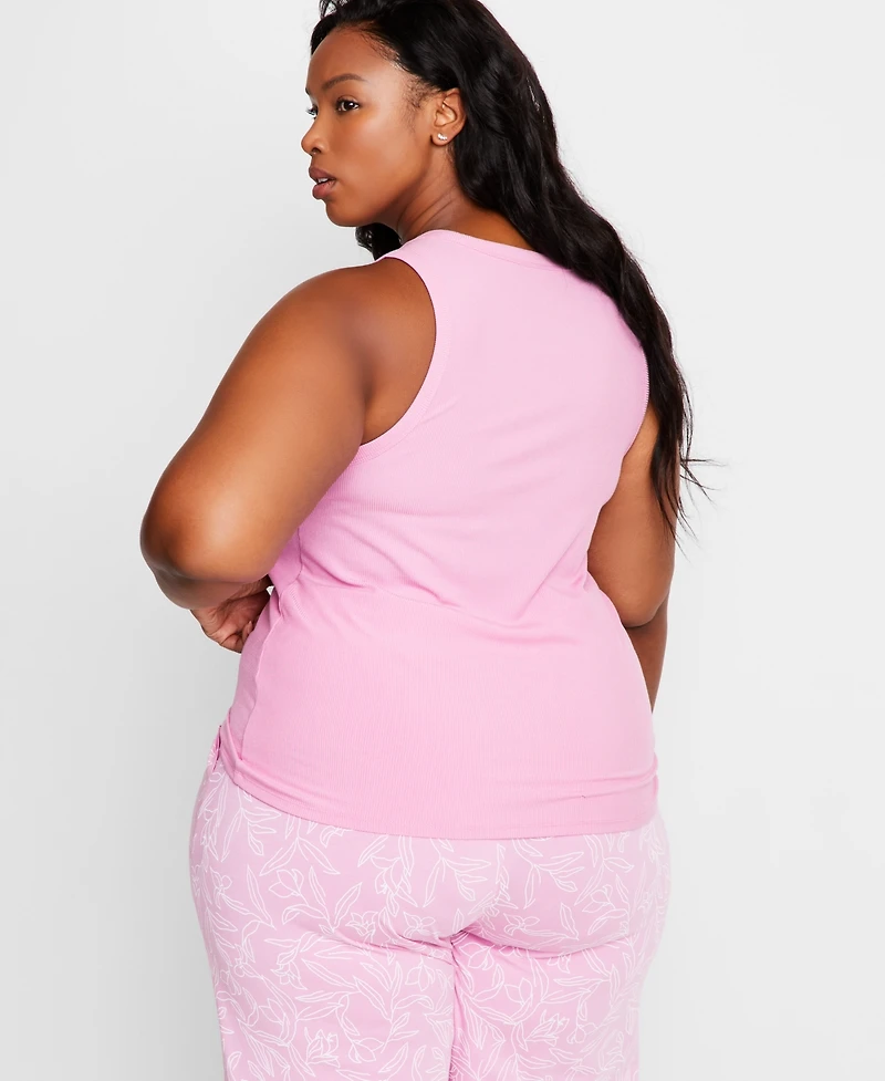State of Day Women's Ribbed High-Neck Sleep Tank Xs-3X, Exclusively at Macy's