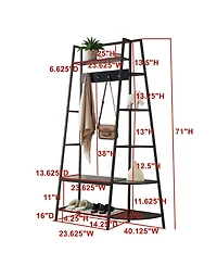 Kings Brand Furniture Rankin Entryway Hall Tree Coat Rack with Storage