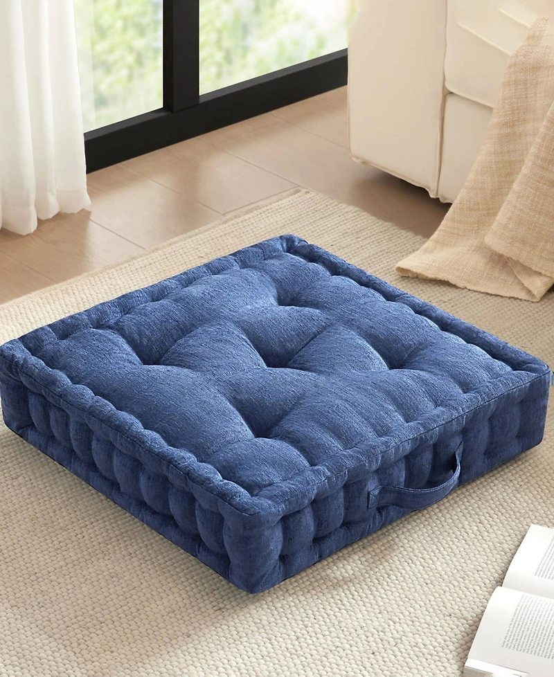 Intelligent Design Azza Chenille Square Floor Pillow Cushion, 24" x 24"
