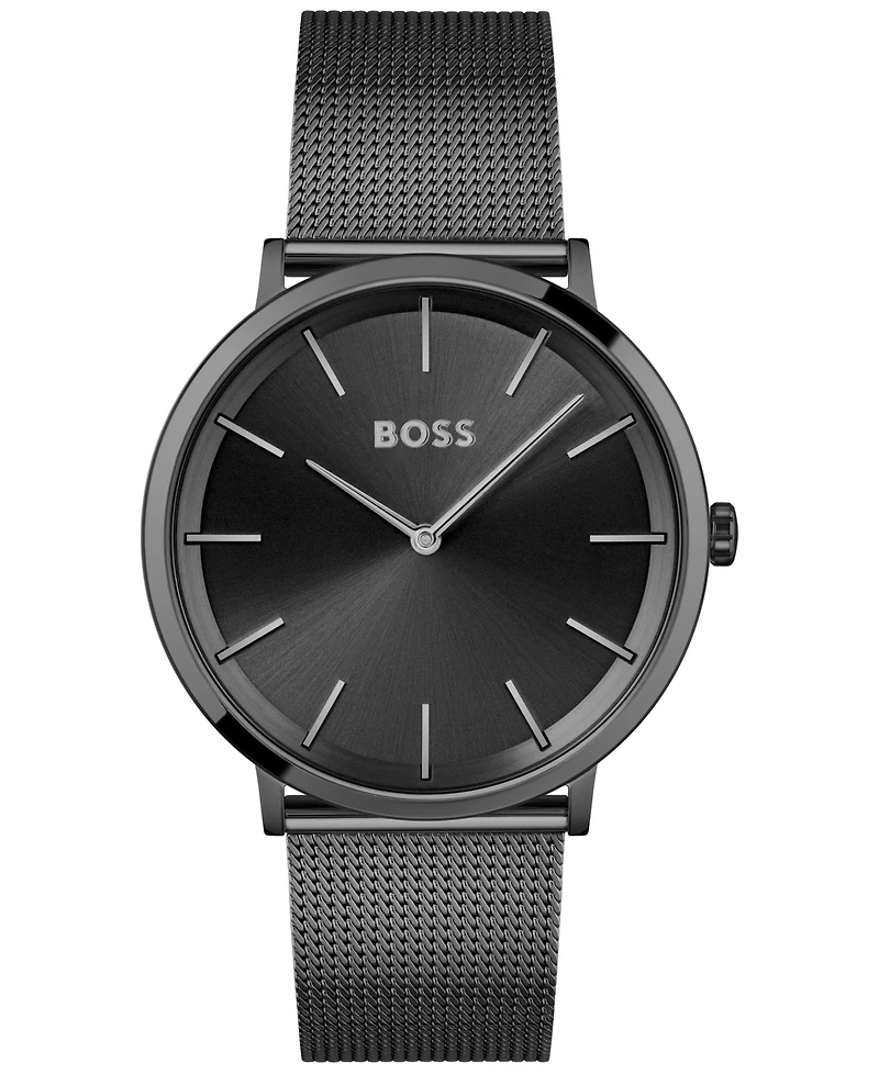 Hugo Boss Men's Skyliner Black Stainless Steel Mesh Bracelet Watch 40mm
