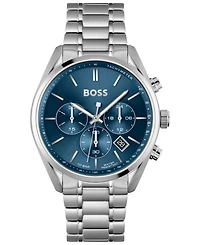 Hugo Boss Men's Chronograph Champion Stainless Steel Bracelet Watch 44mm