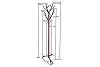 Kings Brand Furniture - Metal Hall Tree Freestanding Coat & Hat Rack with Branches, Bronze