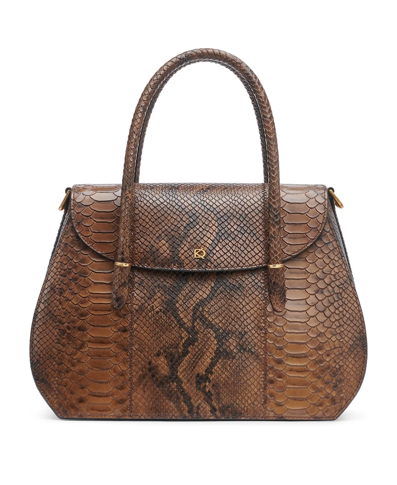 Donna Karan New York Bellerose Double Top Handle Python Satchel