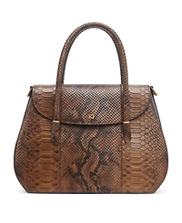 Donna Karan New York Bellerose Double Top Handle Python Satchel