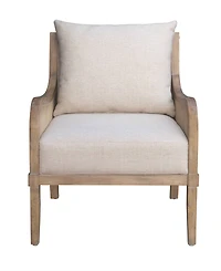 Martha Stewart Collection 28" Wood Morgan Wide Cane Accent Chair with Removable Back Cushion