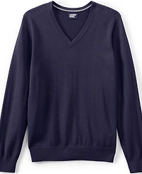 Lands' End Men's Unisex Cotton Modal Vneck Pullover Sweater