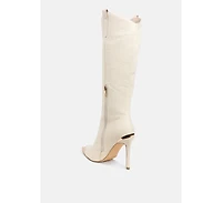 Ridda Metallic Cap Toe Denim Boots