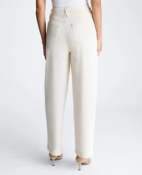 Kenneth Cole Women's High-Rise Barrel-Leg Denim Jeans