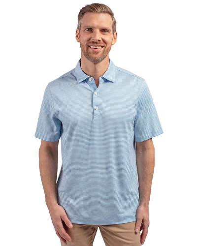 Cutter & Buck Men's Forge Eco Double Stripe Stretch Recycled Polo Shirt
