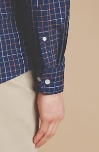 Charles Tyrwhitt Men's Slim Fit Plaid Check Non-Iron Stretch Poplin Shirt