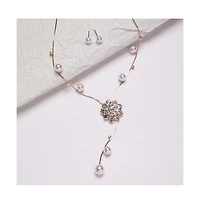 Sohi Women's Floral Drop Negligee Necklace