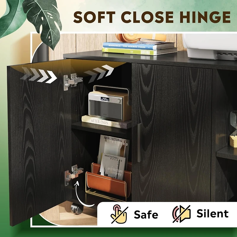 Galaxhero Office Storage Cabinet with Doors and Shelves, Lateral Printer Cabinet for Office Supplies and File Storage, Filing Cabinet for Home Office