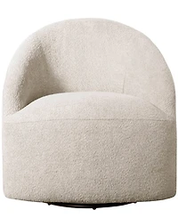 Ink+Ivy 30" Wood Bonn Wide Upholstered 360 Degree Swivel Chair