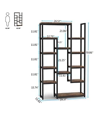 Tribesigns 12-Shelf Display Shelves Book Storage Organizer,6-Tier Bookshelf 70.9 inch Tall Bookcase