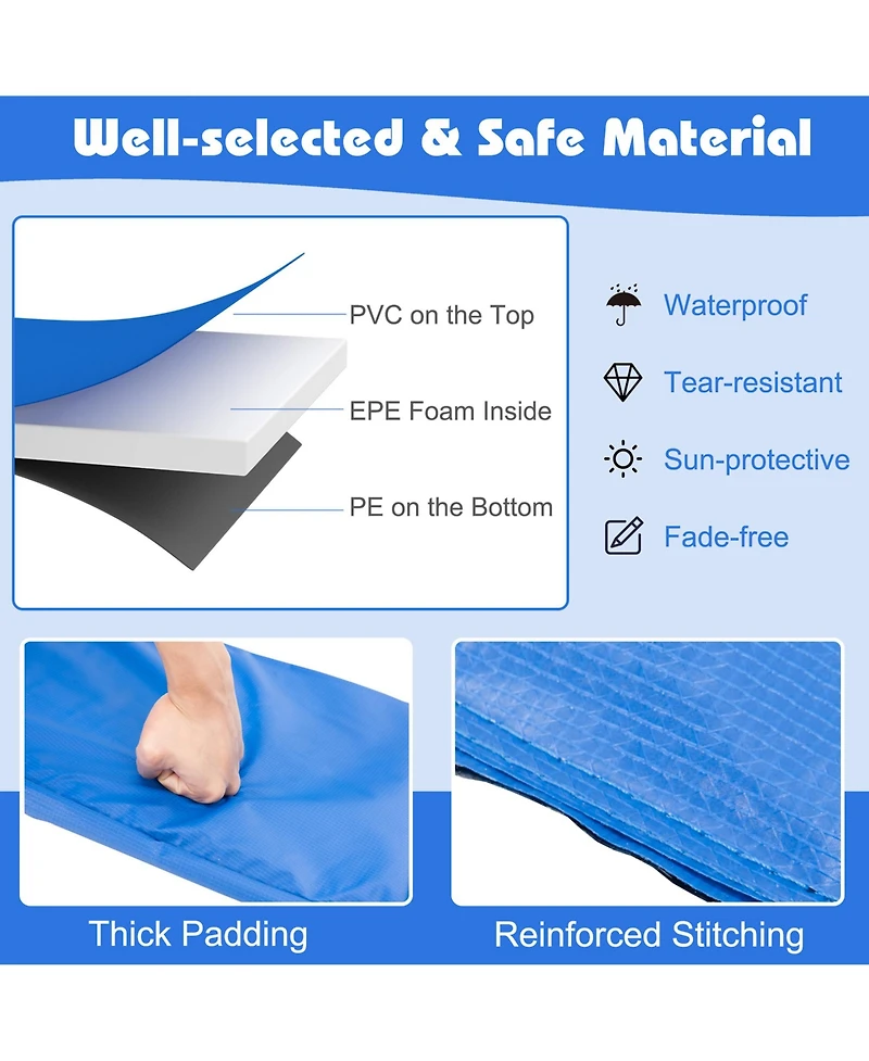 Gymax 15FT Trampoline Replacement Safety Pad Universal Trampoline Cover