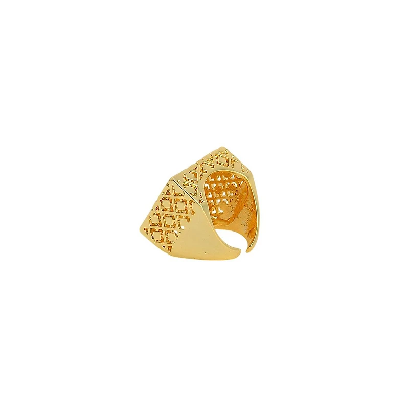 Sohi Women's The Damascene Statement Ring