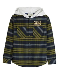 Scotch & Soda Big Boys Yarndye Hooded Shirt Jacket