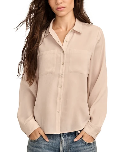 Lucky Brand Women's Hammered-Satin Button-Down Shirt