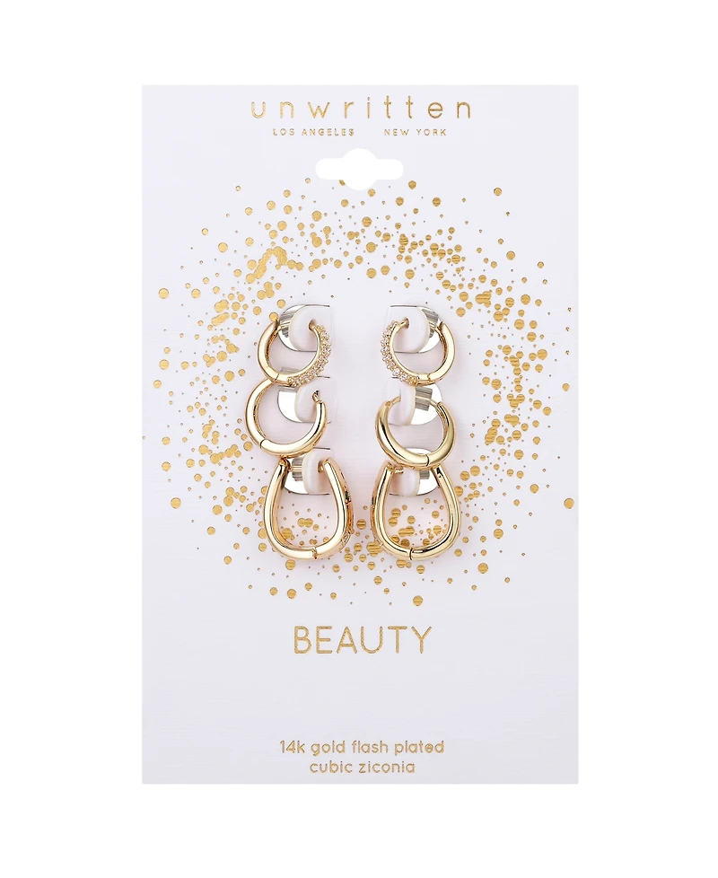 Unwritten Multi Color and Clear Cubic Zirconia Hoop Earring Set