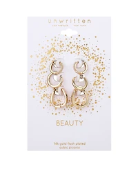 Unwritten Multi Color and Clear Cubic Zirconia Hoop Earring Set