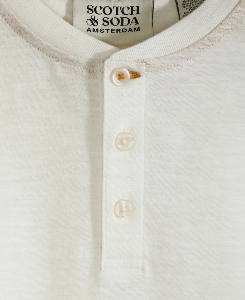 Scotch & Soda Big Boys Slub Jersey Henley T-Shirt