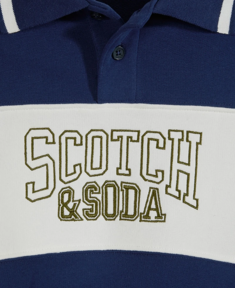 Scotch & Soda Big Boys French Terry Graphic Polo Shirt