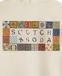 Scotch & Soda Big Boys Graphic Fleece Zip Up Hoodie