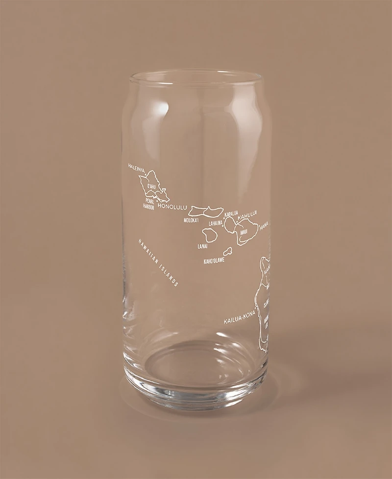 Narbo The Can Hawaii Map Everyday Glassware, Set of 2