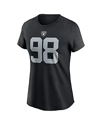 Nike Women's Maxx Crosby Las Vegas Raiders Player Name Number T-Shirt