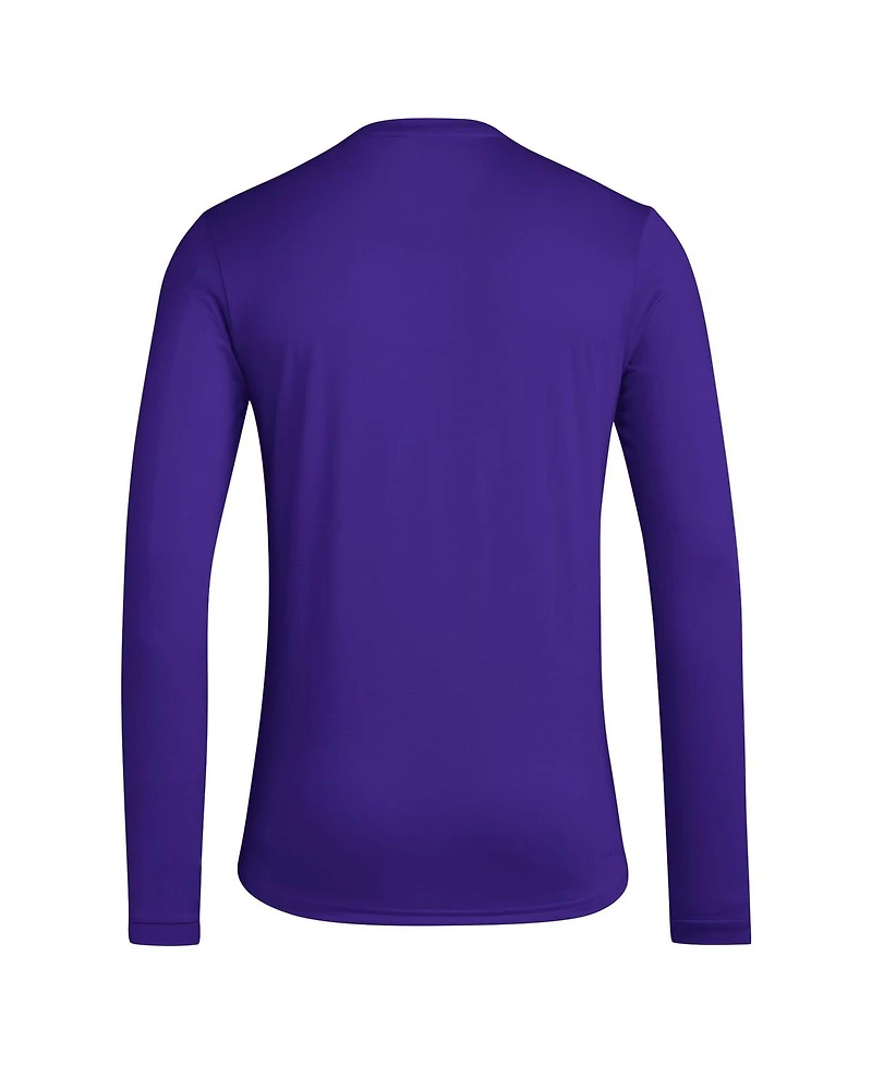 Adidas Men's Purple Washington Huskies Locker Football Pre-Game Aeroready Long Sleeve T-Shirt