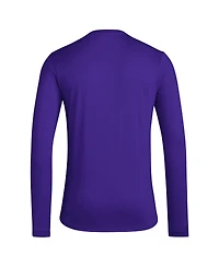 Adidas Men's Purple Washington Huskies Locker Football Pre-Game Aeroready Long Sleeve T-Shirt