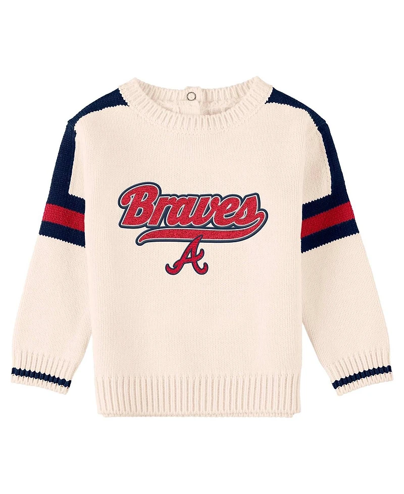 Wear by Erin Andrews Baby Boys and Girls Cream Atlanta Braves Sweater