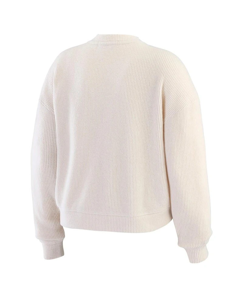 Wear by Erin Andrews Women's Cream Cleveland Browns Knitted Tri-blend Long Sleeve T-shirt Pants Lounge Set