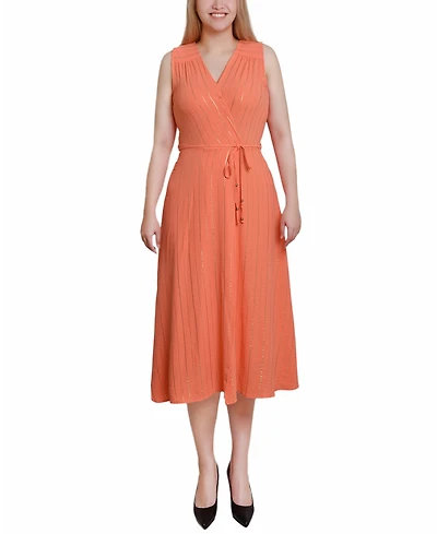 Ny Collection Women's Sleeveless Surplice Vertical Stripe Dress