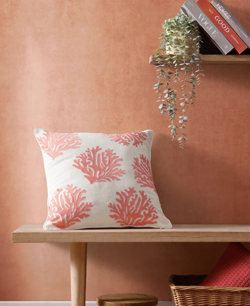 Tommy Bahama Home Coral Island Slub Decorative Pillow, 20" x 20"