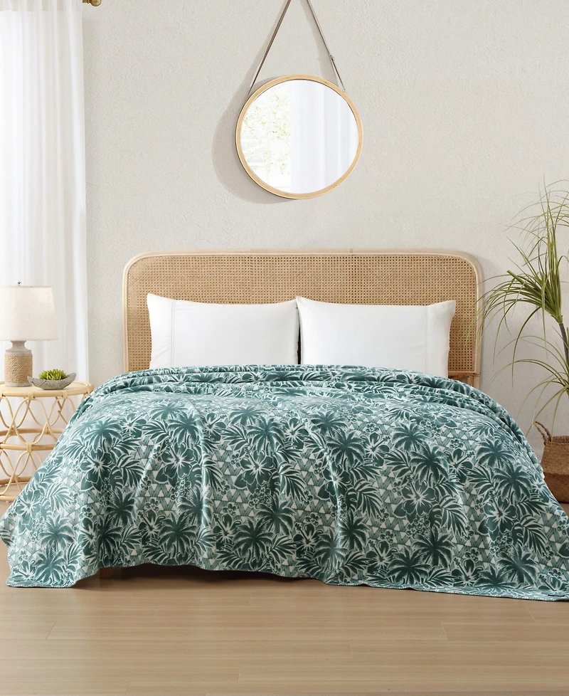 Closeout! Tommy Bahama Home Lanikai Fronds Flannel Blanket