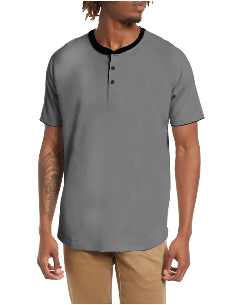Mio Marino Men's Short Sleeve Henley T-Shirt