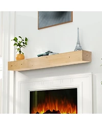 Lovmor Solid Pine Wood Cap-Shelf Mantel Natural